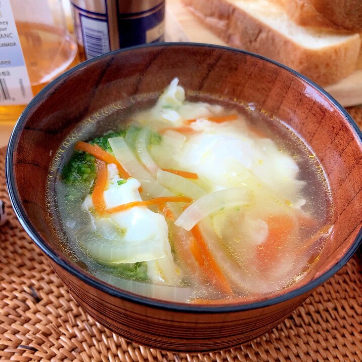 野菜と卵のコンソメスープ